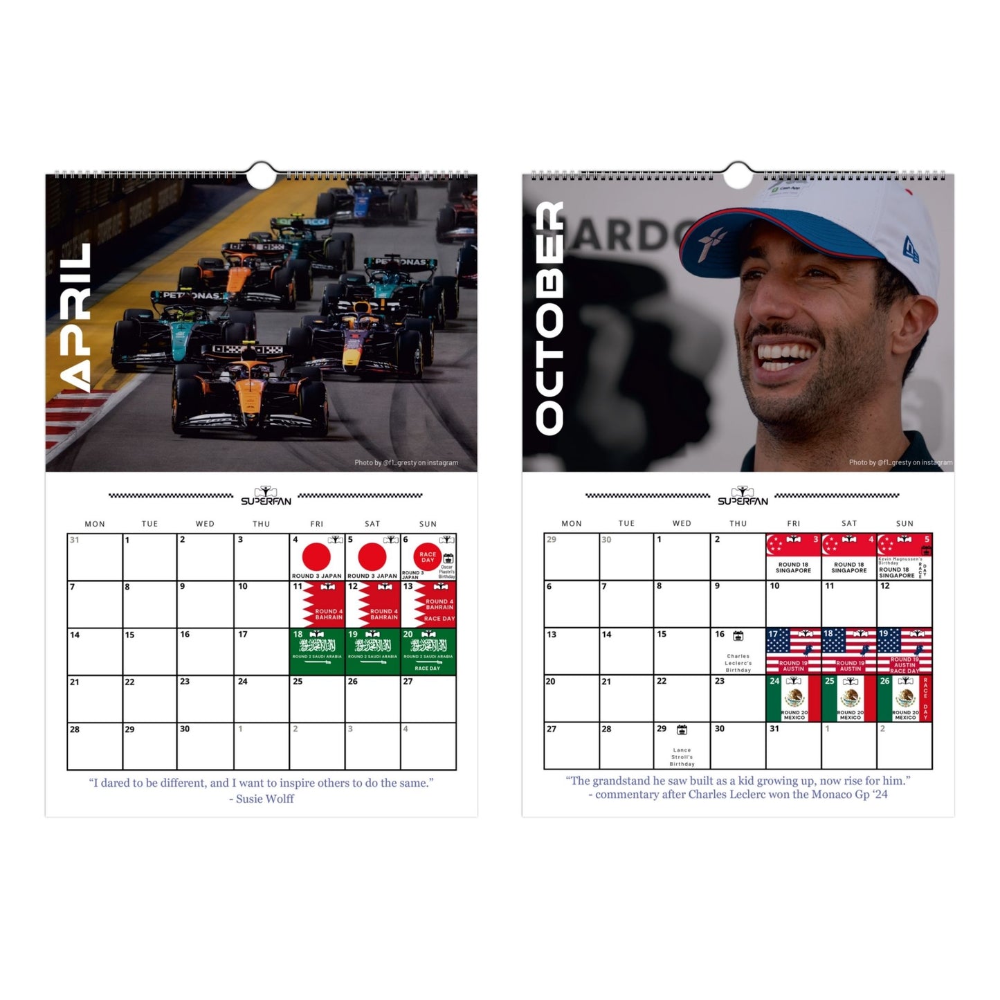 F1 2025 Wall Calendar