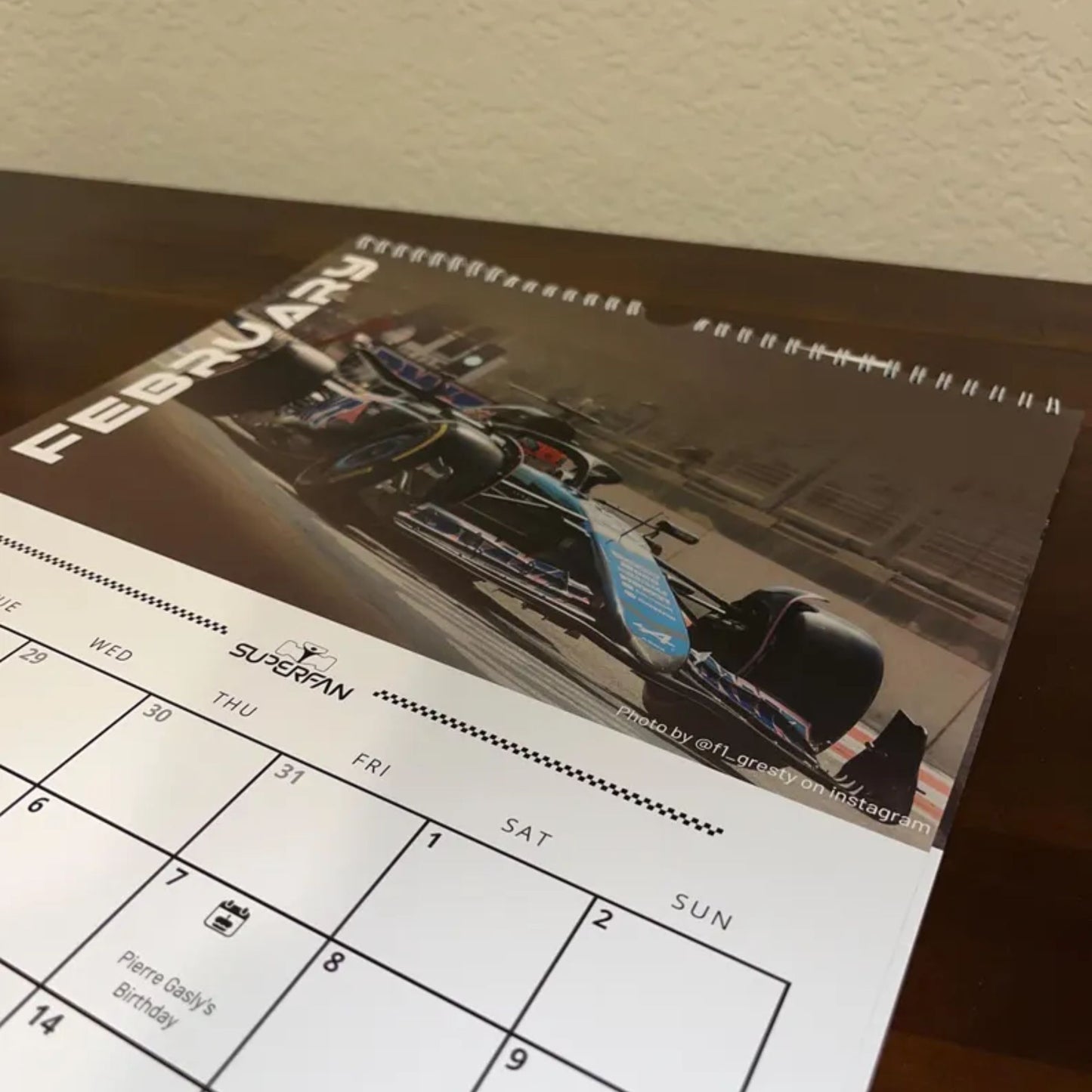 F1 2025 Wall Calendar