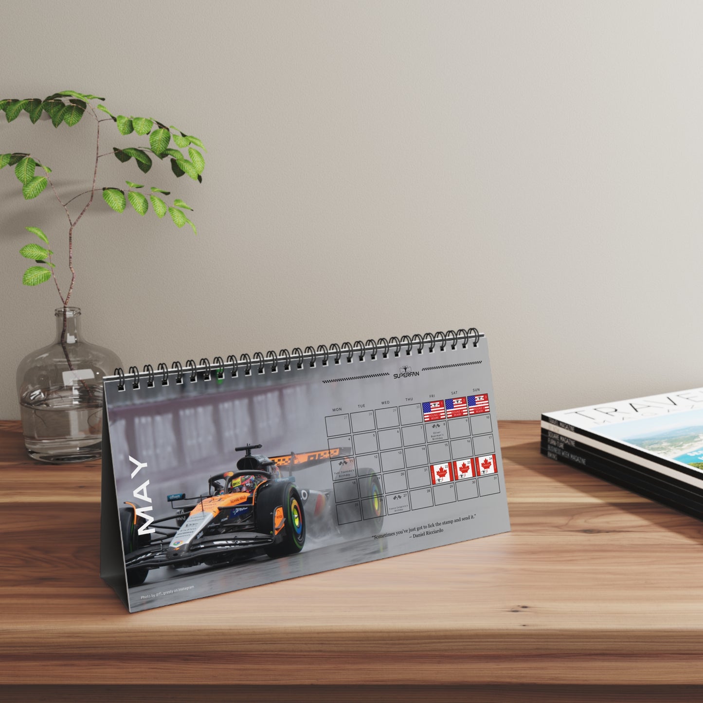 F1 Desk Calendar 2026