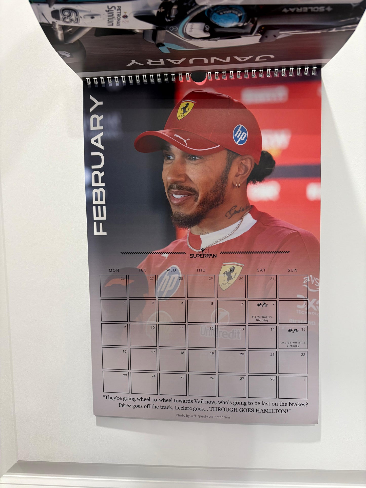F1 Wall Calendar 2026