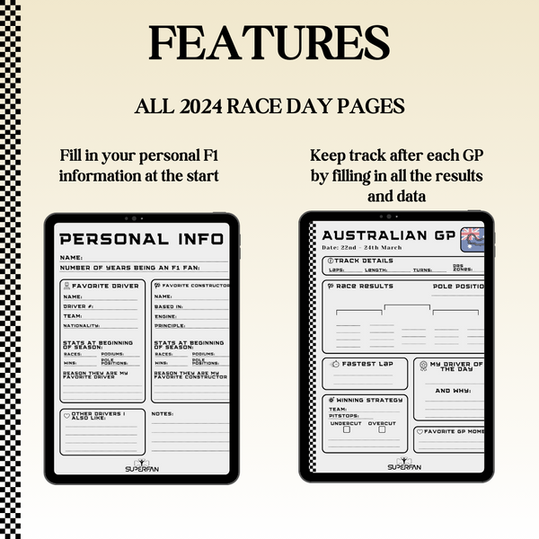 2024 F1 Racing Journal – Superfan Racing Ltd