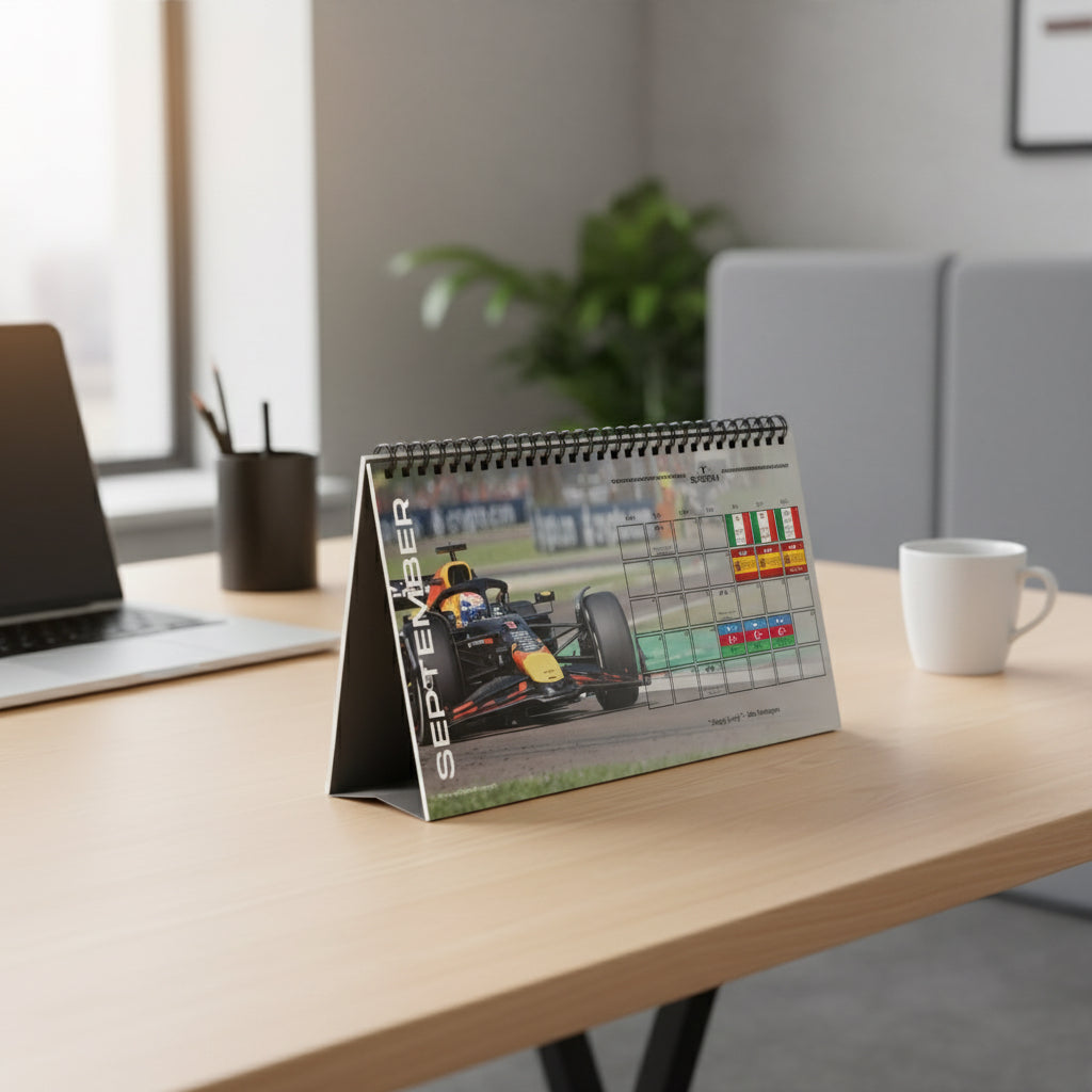 F1 Desk Calendar 2026