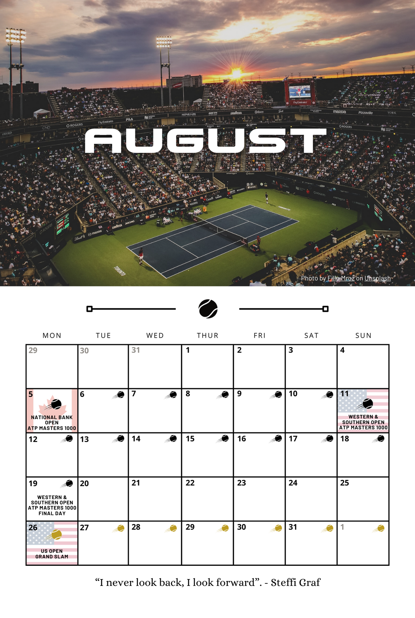 Tennis 2024 Wall Calendar